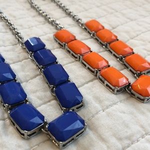 Purple and orange necklaces